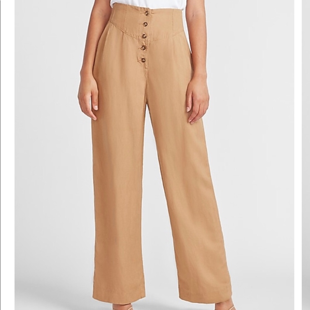 Super High Waisted linen wide leg Pants.